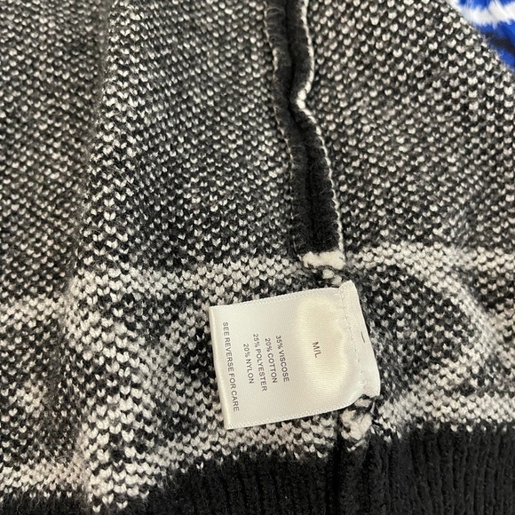 Steady Hands Cardigan Western Black White Chunky Sweater Size M/L - Picture 3 of 4